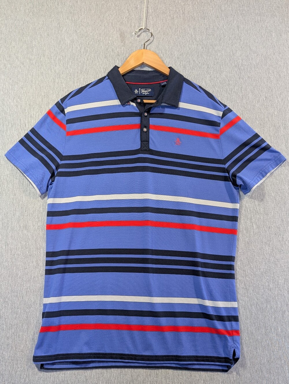 Penguin By Munsingwear Polo Shirt Men's Large Purple Black